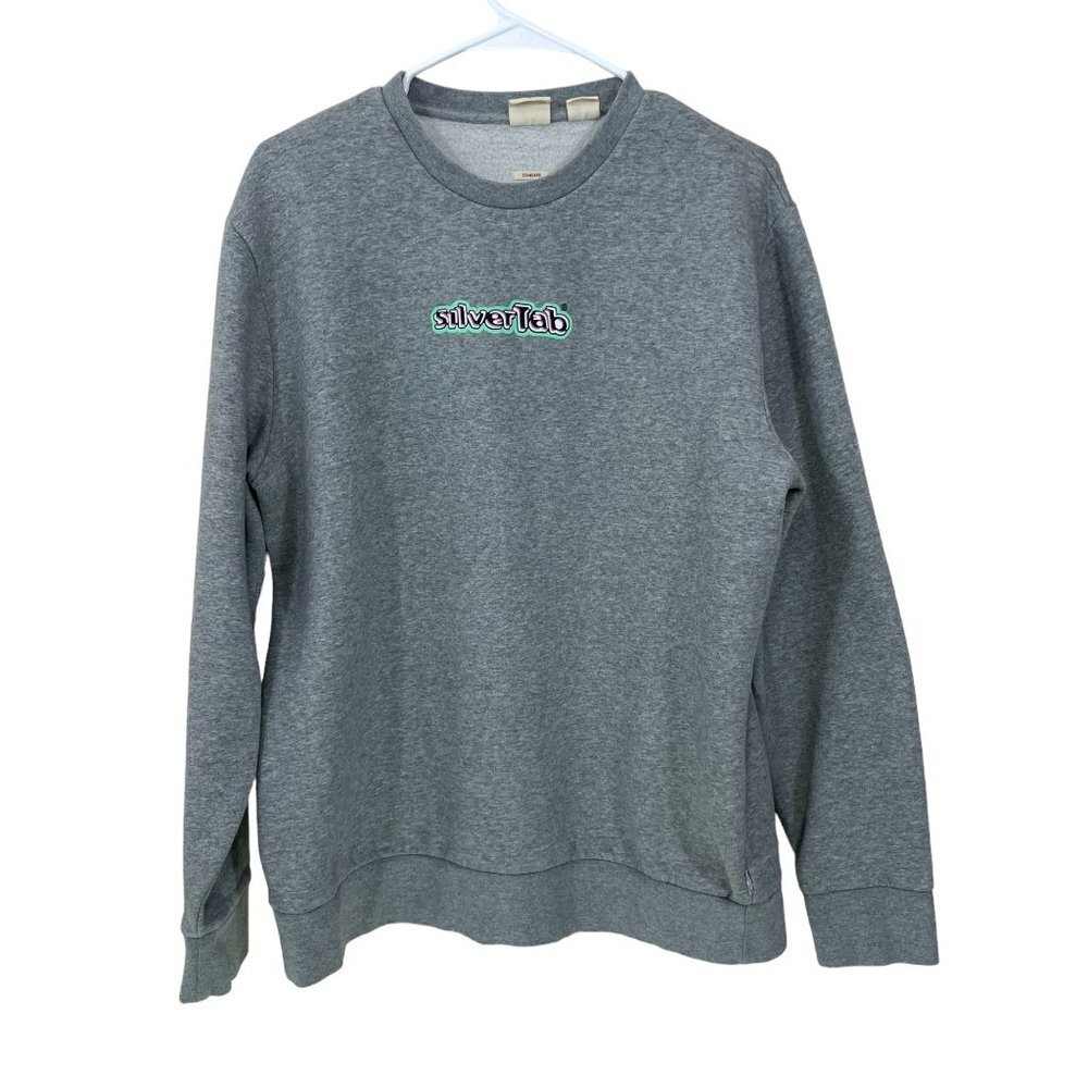Vtg Levis SilverTab  Men's Large Crewneck Sweatshirt Gray Pullover‎